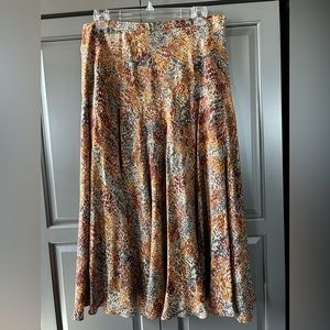 Jones New York Multicolored 100% Silk Midi Skirt Size 12